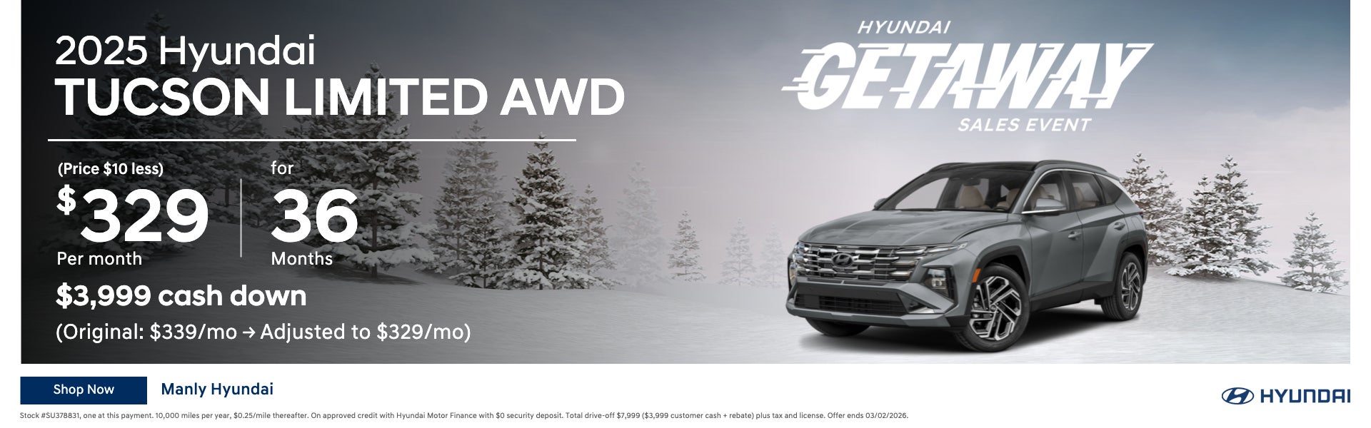 2025 Hyundai Tucson Limited AWD | Hyundai Getaway Sales Even
