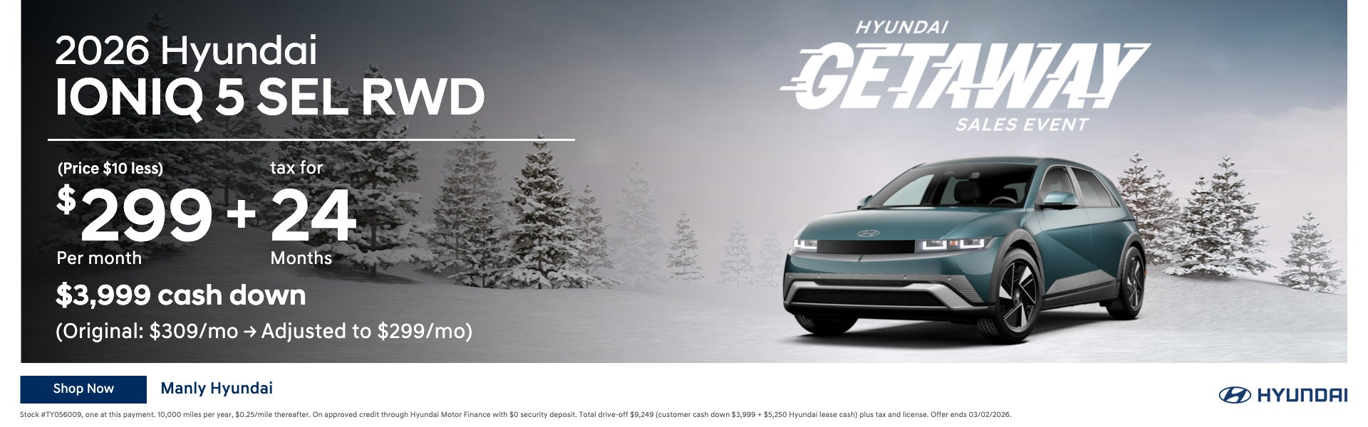 2026 Hyundai Ioniq 5 SEL RWD | Hyundai Getaway Sales Event