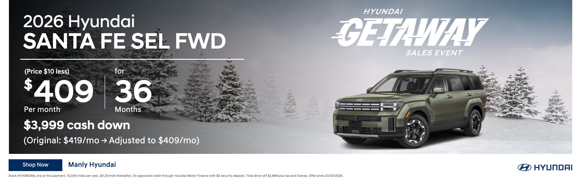 2026 Hyundai Santa Fe SEL FWD | Hyundai Getaway Sales Event